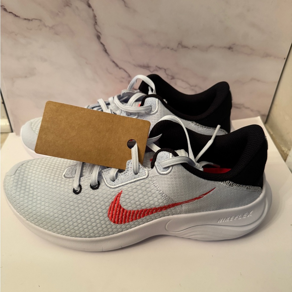 Nike White and Red Athletic Shoes